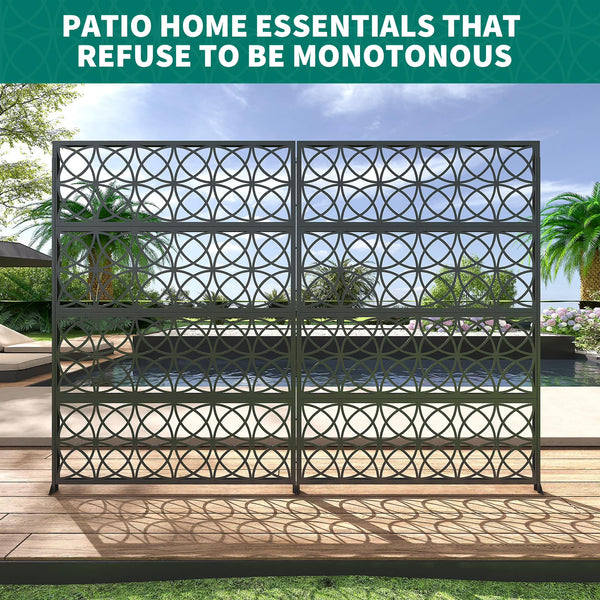 Accreate Decorative Wrought Privacy Screen - Easy Snap - Together Room Divider for Indoor/Outdoor Use, Breathable Wind - Resistant Partition with
