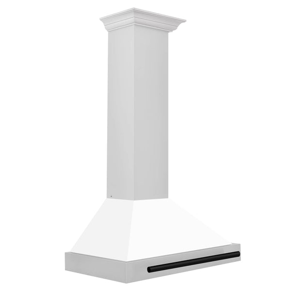 ZLINE 30 in. Autograph Edition Stainless Steel Range Hood with White Matte Shell and Accents (kb4stz-wm30), Matte Black