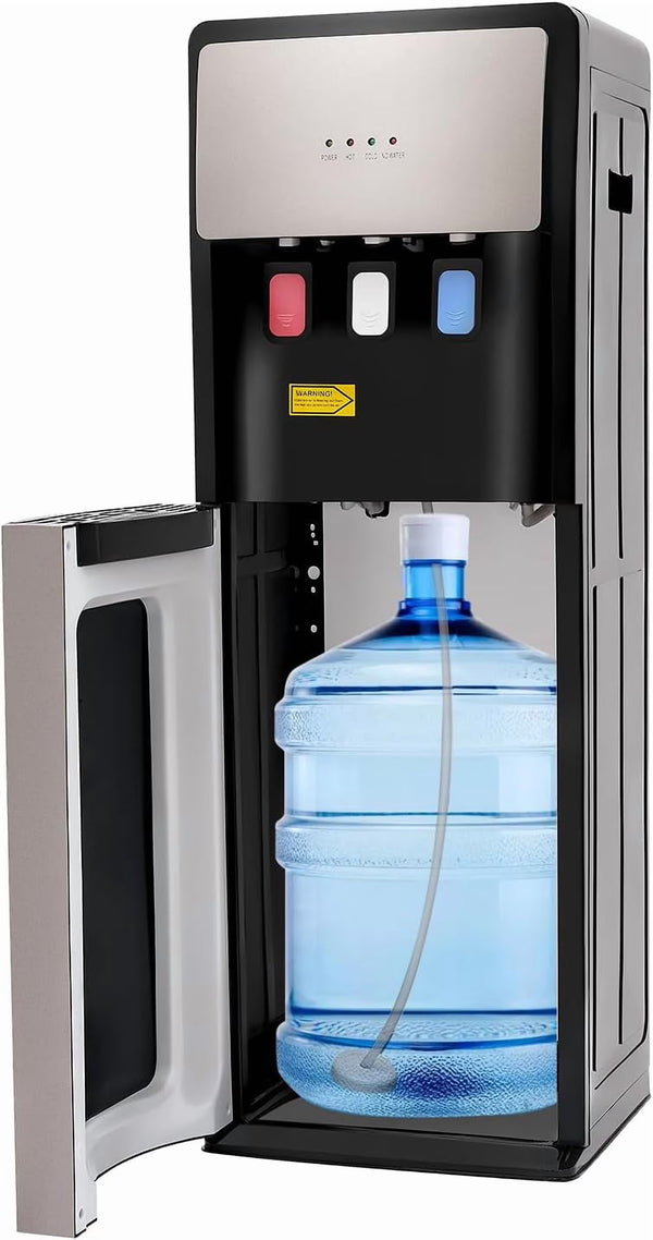 Bottom Loading Water Dispenser for 5 Gallon Bottle, 3 Temperature Settings (Hot, Room & Cold Water), 110V US Plug, 5 L/H Rapid Heating, 0.53gal/H