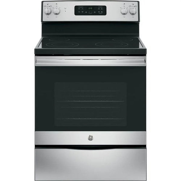 Ge® Appliances 30" Free - Standing Electric Range Model JB645RKSS in Stainless Steel. APPROXIMATE DIMENSIONS (Hxwxd) 47 Height x 29 7/8 Width x 28