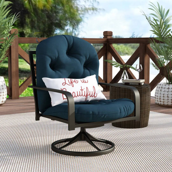 Bay Isle Home Lounge Chair CUSHION; Solid Twill - Indigo (Blue)